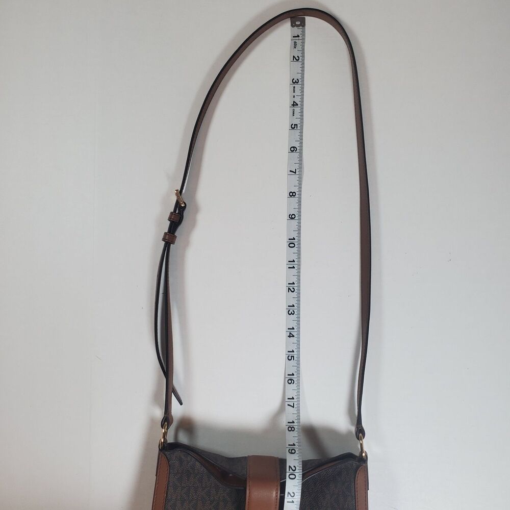 Michael Kors Women’s Crossbody Bag Small Brown "Gabby" Logo Print Hobo MK - Picture 13 of 13